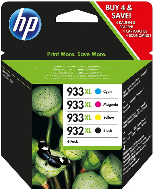 Genuine C2P42AE HP 932XL/933XL Black/Cyan/Magenta/Yellow High Capacity Ink Cartridge