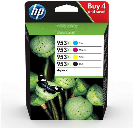 Genuine HP 953XL High Capacity Black/Cyan/Magenta/Yellow Ink Cartridge 3HZ52AE