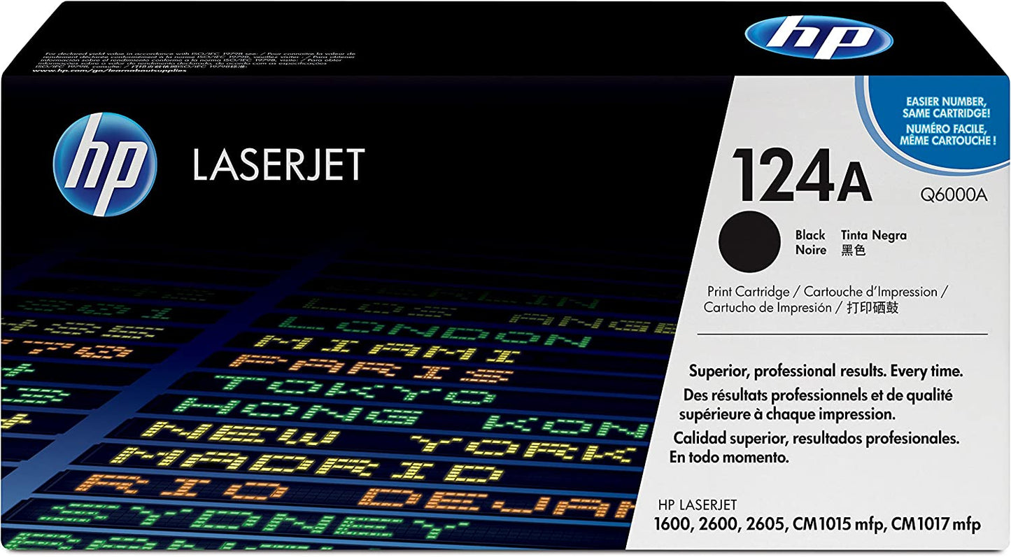 Genuine HP Q6000A (124A) Black Printer Toner Cartridge