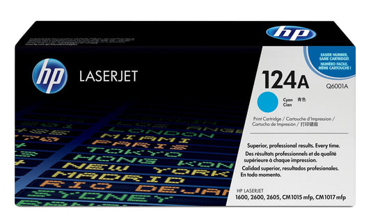 Genuine HP Q6001A (124A) Cyan Printer Toner Cartridge