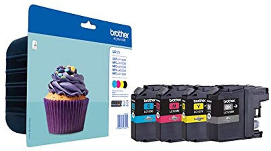 Genuine Brother LC123 High Yield Value Pack Black/Cyan/Magenta/Yellow Ink Cartridge LC123VALBP