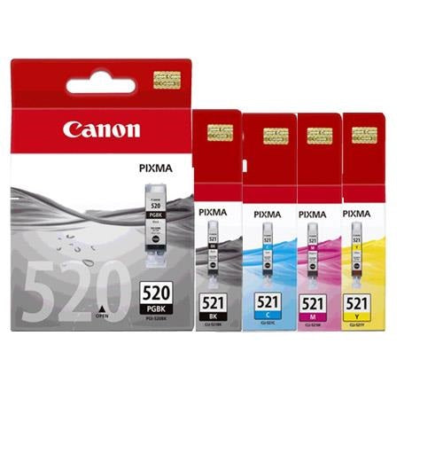 Genuine Canon PGI-520PGBK CLI-521 BK/C/M/Y Black Cyan Magenta Yellow Ink Cartridge