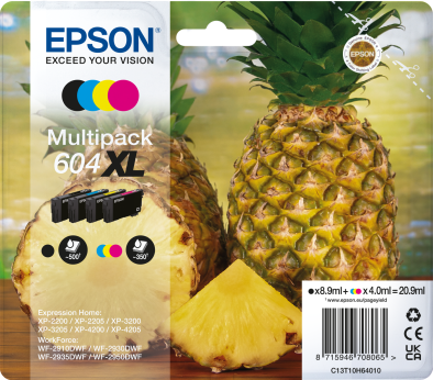 Genuine Epson 604XL Multipack Black/Cyan/Magenta/Yellow Ink Cartridges