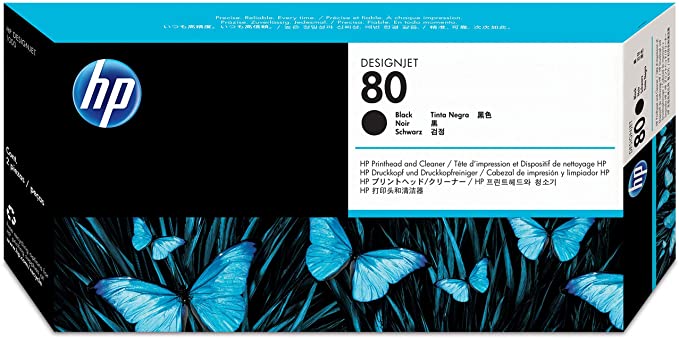 Genuine HP 80 Printhead and Cleaner Black C4820A