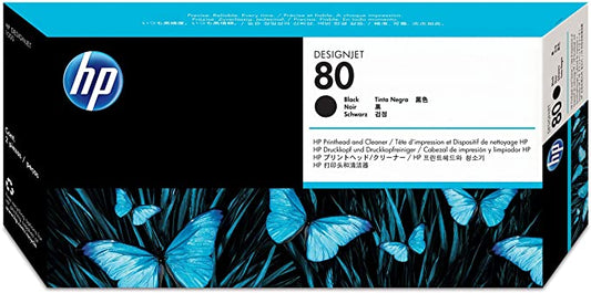 Genuine HP 80 Printhead and Cleaner Black C4820A