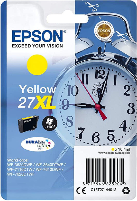 Genuine Epson 27XL High Capacity Yellow Ink Cartridge - Alarm Clock