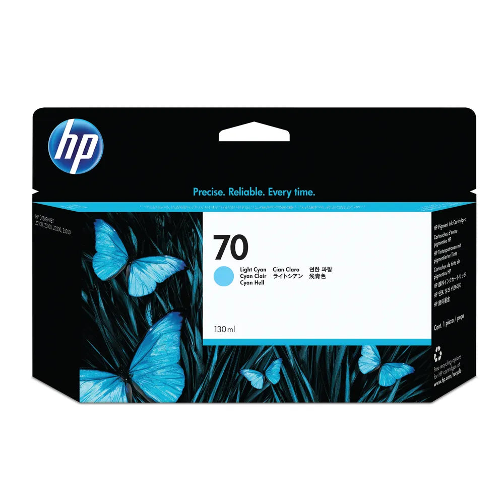 Genuine HP 70 Light Cyan Ink Cartridge C9390A