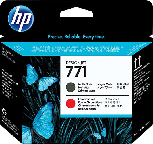 Genuine HP 771 Matte Black and Chromatic Red Printhead CE017A
