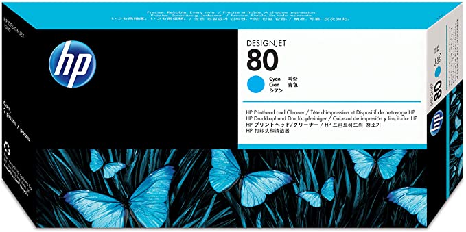 Genuine HP 80 Printhead and Cleaner Cyan C4821A
