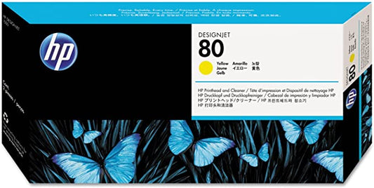 Genuine HP 80 Printhead and Cleaner Yellow C4823A